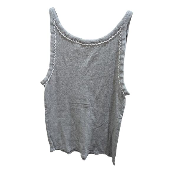 Womens Soft Gray Scallop Edged Tank Top cami Ann Taylor LOFT Size Medium EUC - Picture 4 of 5